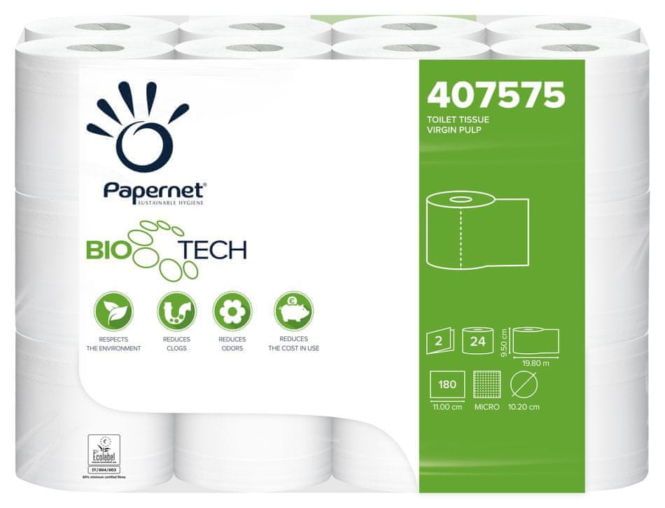 Papernet BioTech toaletný papier 2 vrstvy, celulóza - 24 ks